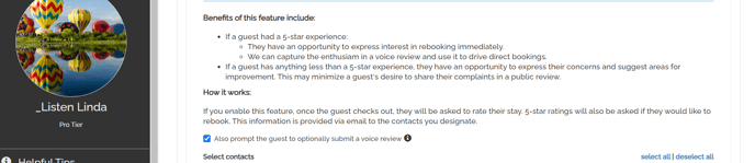Opt into voice reviews