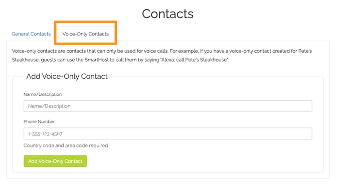 Voice contacts admin