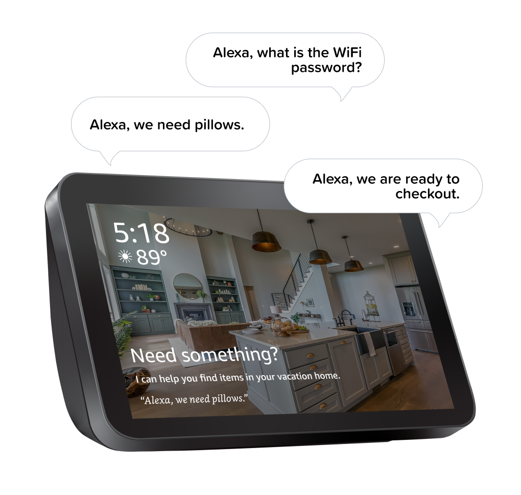 SmartHost device with three speech bubbles SmartHost device with three speech bubbles